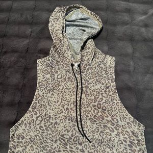 ZYIA Cheeta Shimmery Crop Hoodie